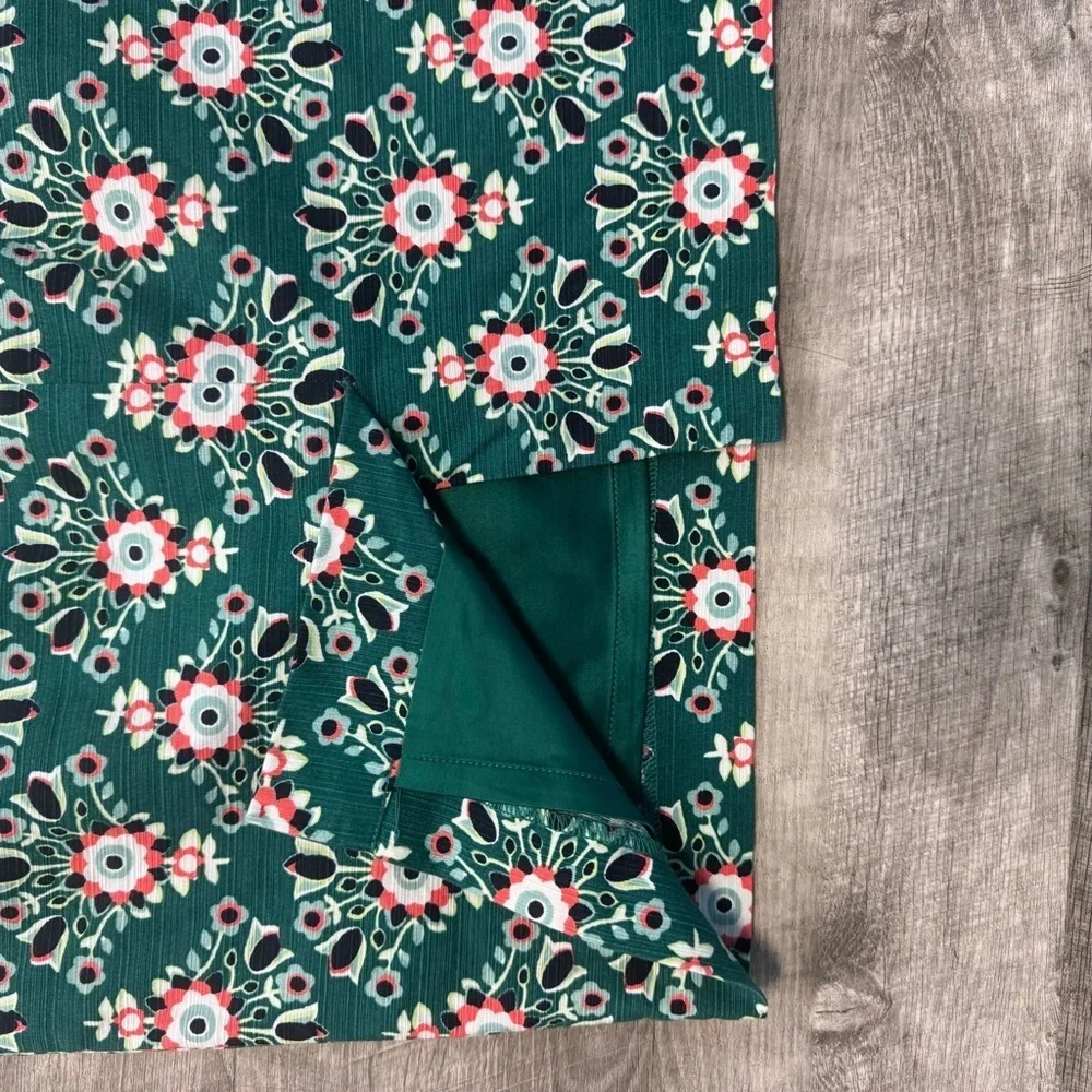 Boden Green Floral Pencil Skirt Lined Womens Petites Sz. 6P